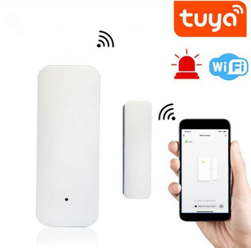 Tuya – capteur d'ouverture/fermeture d'ouverture/fermeture de porte, alarme intelligente, wi-fi, alarme, compatible avec Alexa et Google