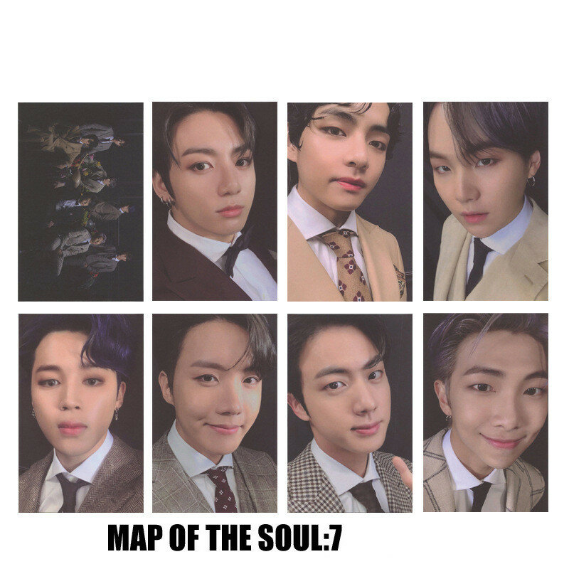1 Pcs Kpop Bangtan Boys New Album MAP OF THE SOUL:7 JK V RM JIN SUGA JHOPE JIMIN PhotoCard Poster Lomo Card Fans Collection