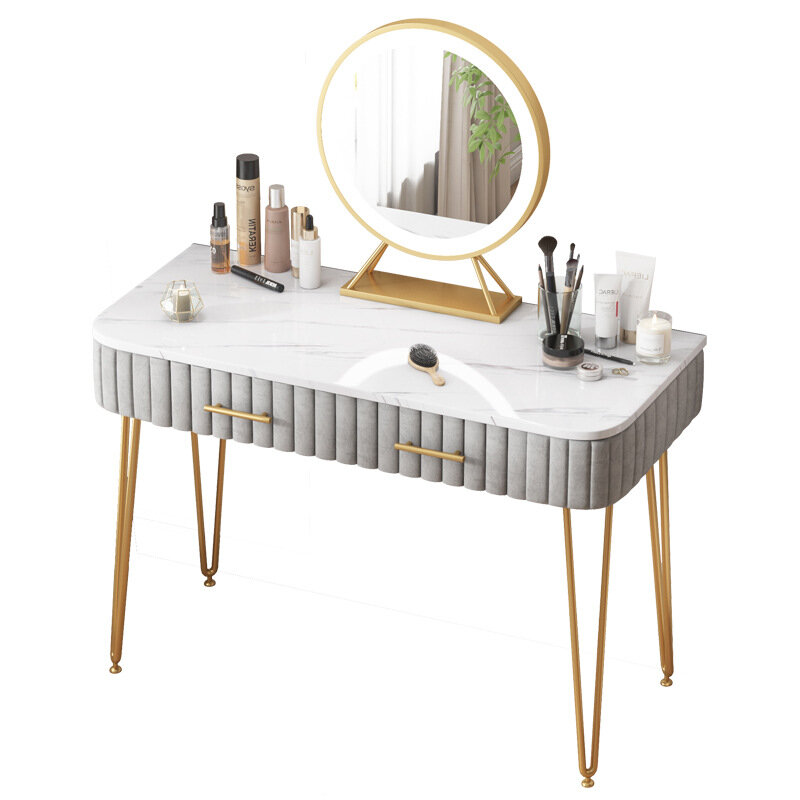 Luz led de luxo moderno mesa vaidade com espelho quarto armário conjunto vaidade mesa maquiagem único estilo ins quarto móveis