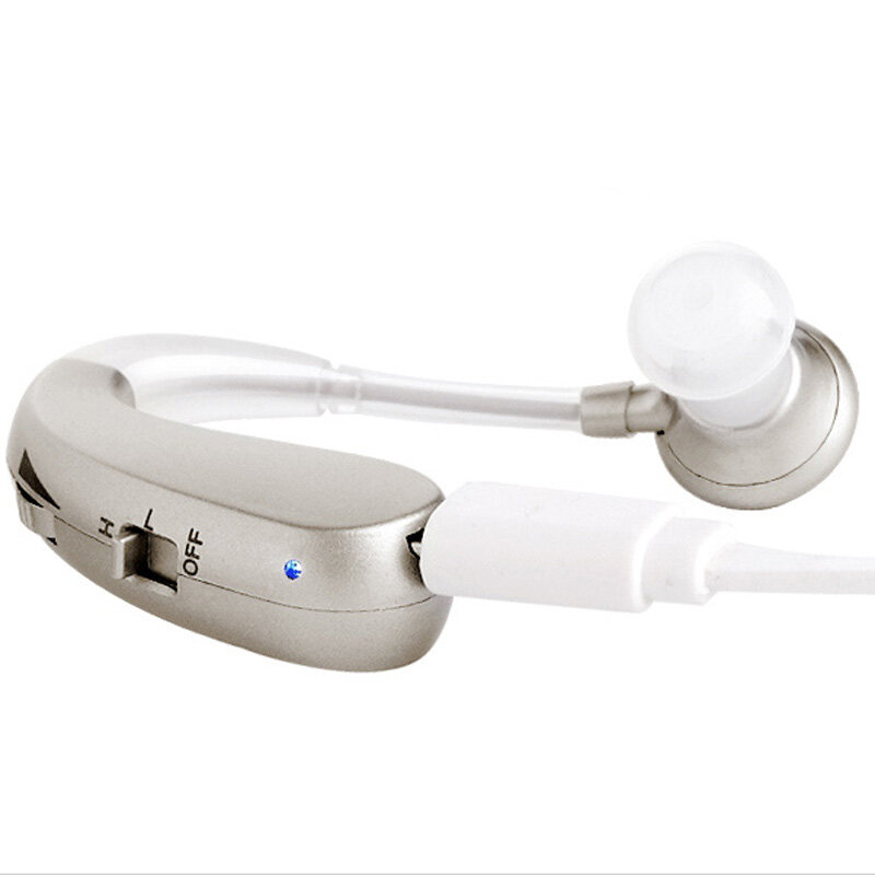 Aparelho auditivo recarregável amplificadores de som sem fio s ouvido para idosos ajustável mini digital 2 cores