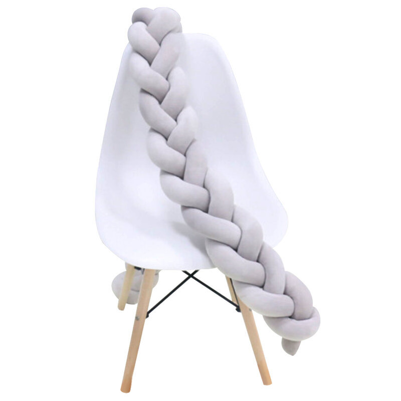 1M Newborn Baby Crib Bumper Cushion Knotted Braided Plush Nursery Cradle Decor baby bed Plush safely protection accessories