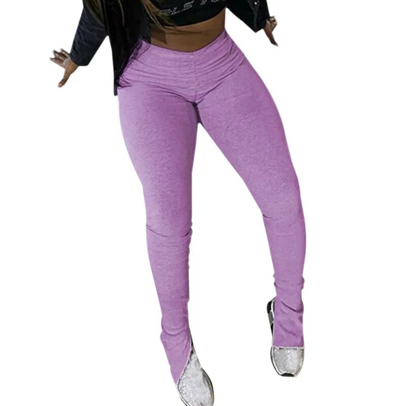 Empilhadas empilhados leggings corredores sweatpants mulheres ruched calças legging calças de jogging femme mulheres suar calças
