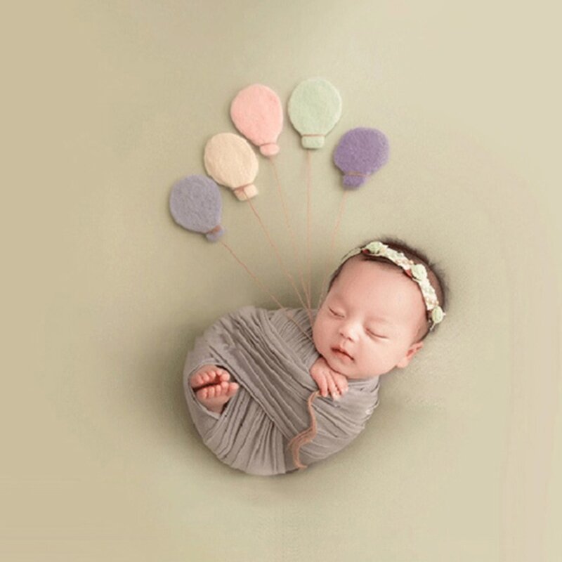 9 Uds De fieltro de lana para bebé adornos de dinosaurio estrellas corazón de amor nubes globos accesorios de fotografía recién nacido 