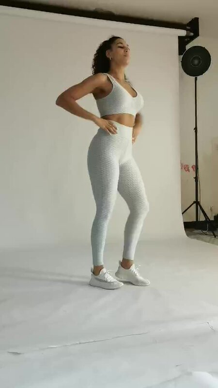 2021 Celana Ketat Viral Tiktok Celana Yoga Pantat Persik Selulit Celana Ketat Kebugaran Pinggang Tinggi Celana Olahraga Wanita Push-Up Ramping