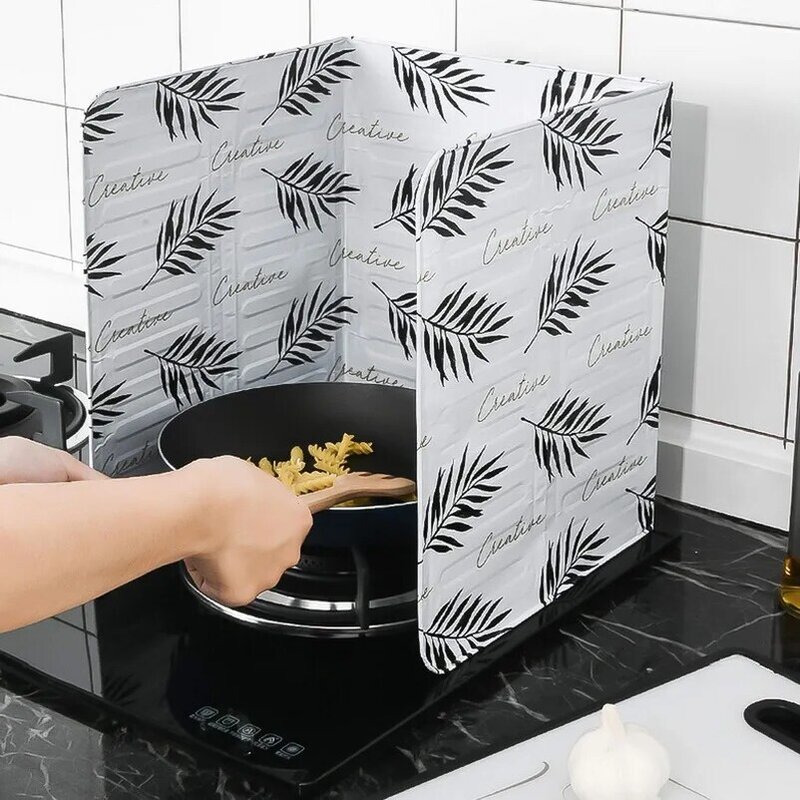 1Pc Keuken Gadgets Olie Splatter Schermen Aluminiumfolie Plaat Gasfornuis Splash Proof Baffle Home Kitchen Cooking Gereedschap