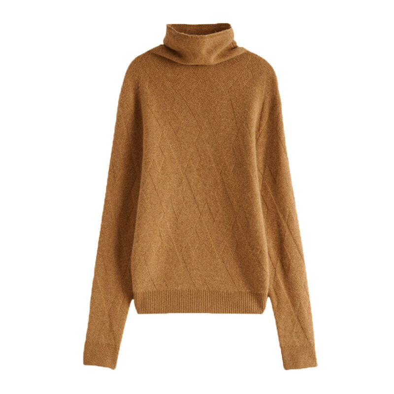 女性用カシミアタートルネックセーター,ニットセーター,柔らかく暖かい秋のセーター,女性用セーター,100%