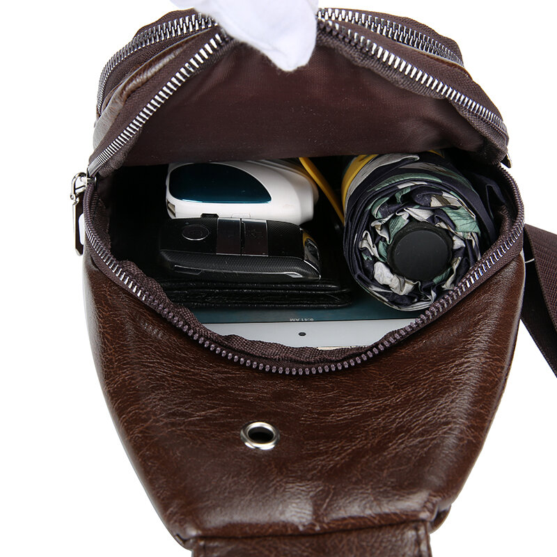 비즈니스 남자의 다기능 작업 사무실 어깨에 매는 가방 방수 Pu 소재 남자의 어깨에 매는 가방 야외 착용-저항 가슴 가방