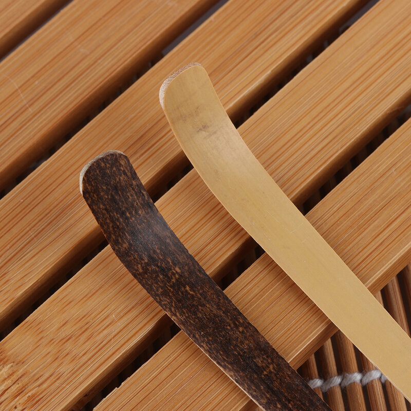 Bastoncini da tè in legno fatti a mano cucchiaio di Matcha cucchiaino da tè cucchiaino di bambù nero guida spatola attrezzo da cucina spezie Gadget utensile da cucina