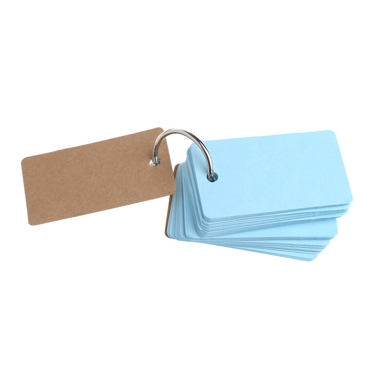 1PC(230 sheets)Kraft Paper Binder Ring Easy Flip Flash Cards Study Memo Pads DIY Stationery Bookmark School Office Supply