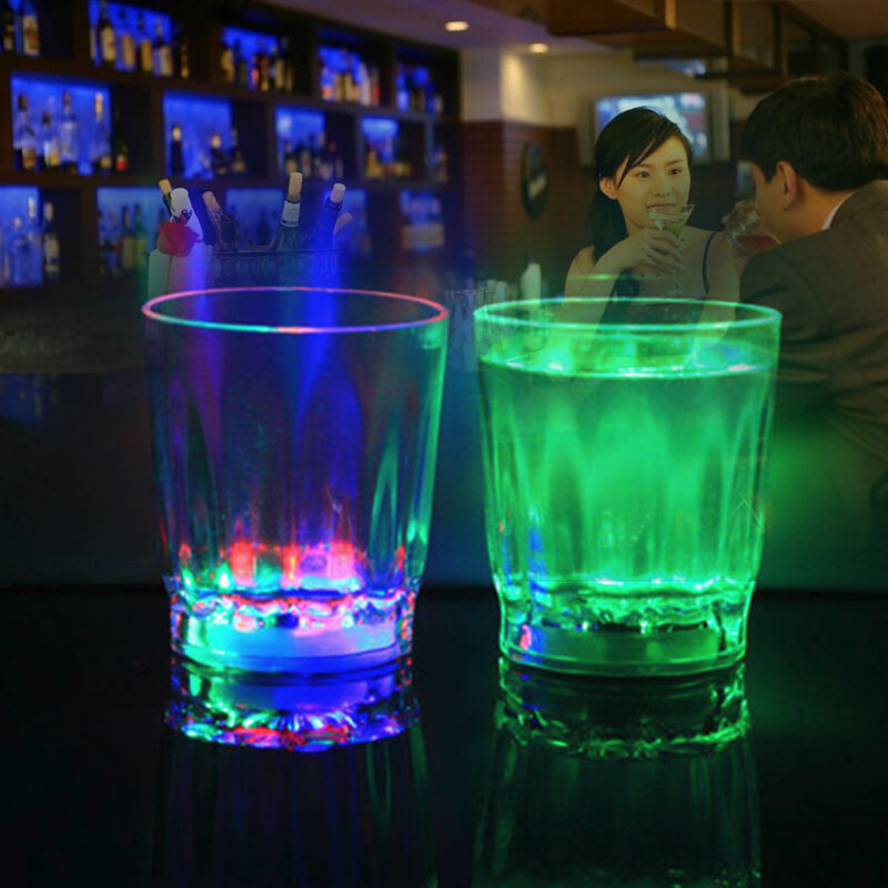 Multicolorido led brilhante copo de óculos flash light up copos bebendo piscando tiro barra de luz noite clube festa luminosa copo de néon