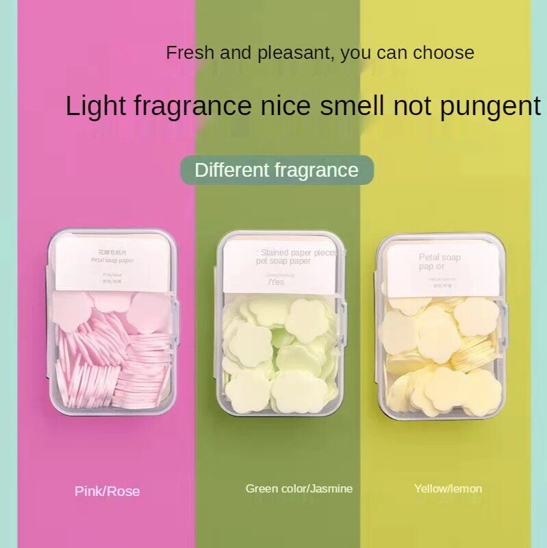 Disposable Soap Creative Outdoor Portable Body Washing Bath Confetti Dish Foaming Flower Soap Slice Case For Travel Cleaning