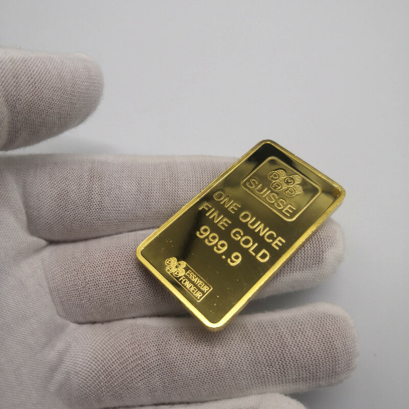 شريط الذهب السويسري عملة تذكارية 1 Oz عملة ذهبية على شكل خاص جمع إلهة عملة مربع مطلية بالذهب