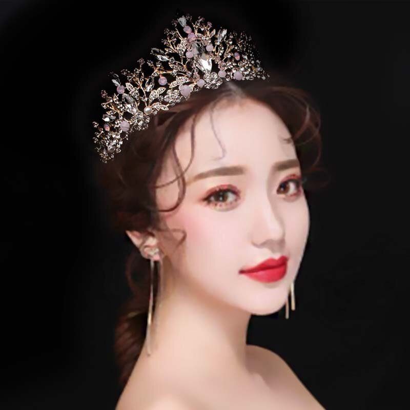 Nova moda barroco strass tiara de cristal coroa noiva casamento aniversário diadema cabelo jóias headpiece ornamentos