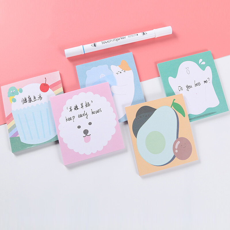 1PCS Cartoon Cute Sticky Notes Memo Animal Message Paper Hand Account Notebook Student Notepad Stationery Office&School Supplies