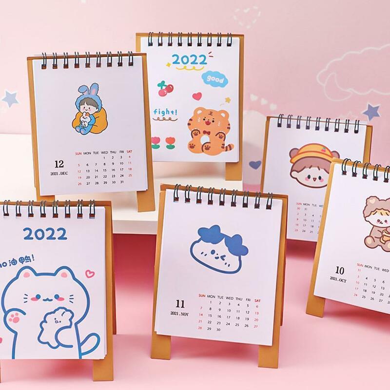 2022 Kawaii настольный календарь, план, блокнот, бумага, простой календарь, стол, календарь, планировщик на год, ежедневник, органайзер, двойной P5R0