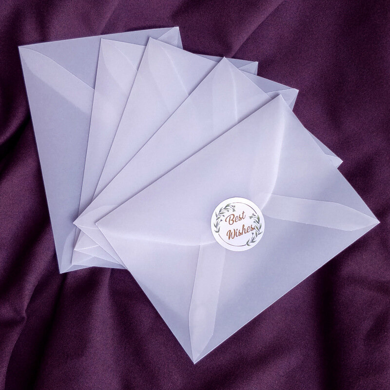 Enveloppes carte de vœux semi-transparentes, 100 pièces, emballage en papier traceur, lettre d'invitation de mariage, cadeau, vente en gros