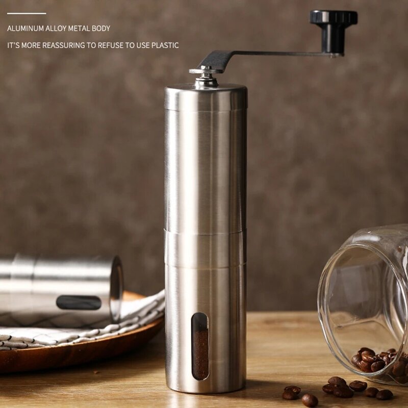 Molinillo de café Manual portátil, molino de café ajustable para el hogar, herramientas de cocina de fácil limpieza