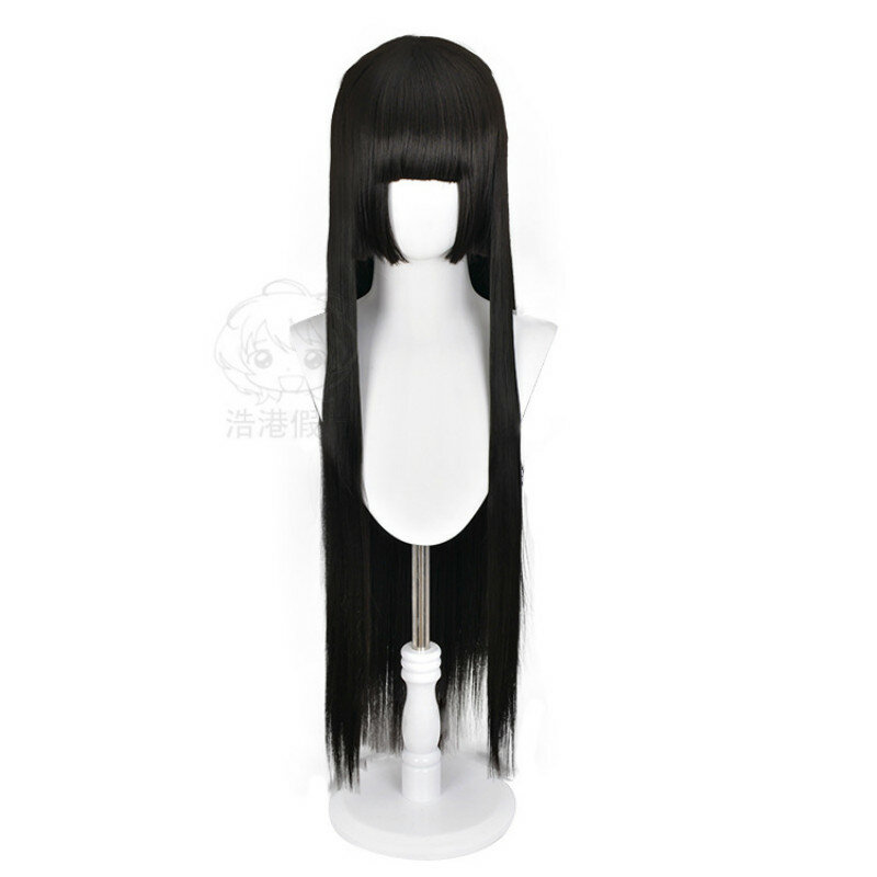 Парики для косплея Kakegurui Yumeko Jabami, черные прямые термостойкие синтетические волосы, парик для косплея
