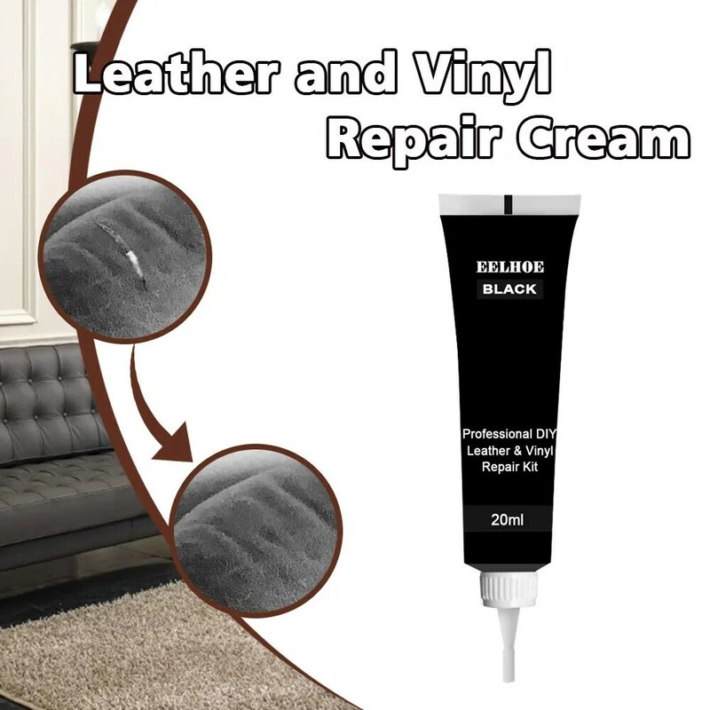 Novo couro líquido de limpeza reparação de couro creme preto couro e kit de reparação de vinil para móveis, sofá, assentos de carro, sofá, jaqueta