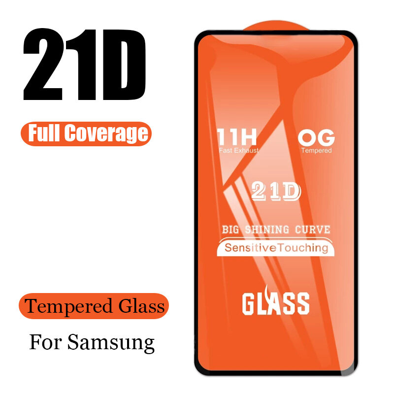 21D Verre Trempé Pour Samsung Galaxy A51 A10 A20 A30 A41 A50 A60 A70 A80 A90 A71 5G Protecteur D'écran M10 M30 M20 M21 M31 S20 FE