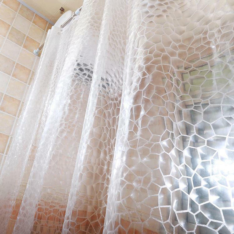 Cortina de chuveiro transparente impermeável, cortina 3d reforçada de vários tamanhos com ganchos para banho simples para decoração de casa de banho acessórios de banheiro d25