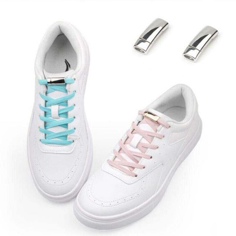Lacci per scarpe pigri magnetici di moda lacci piatti elastici chiusura magnetica per vari tipi di scarpe