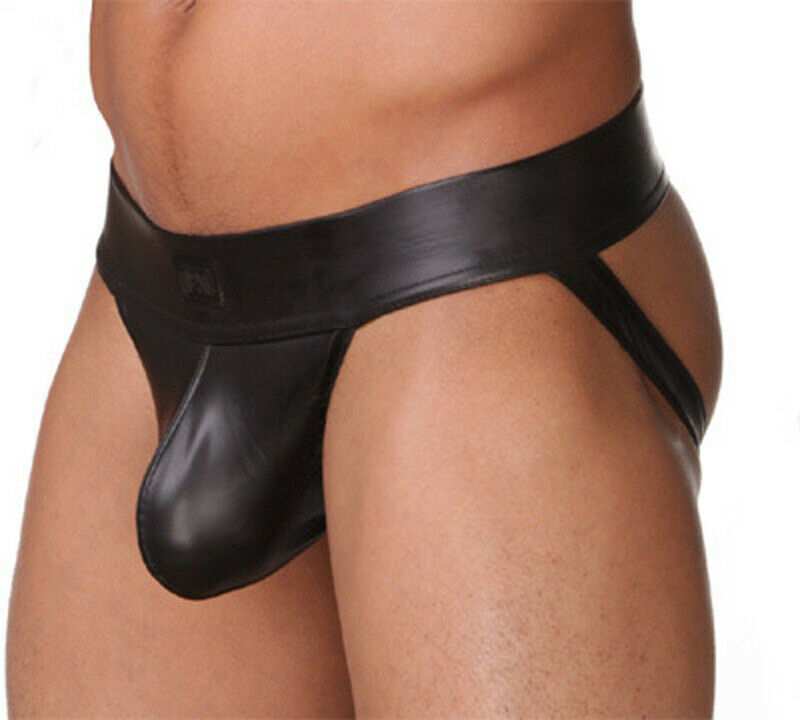 Faux Leather Jockstrap Underwear Erotic Panties Sexy Lingerie Hot Sexy Mens Male's Thongs Underwear