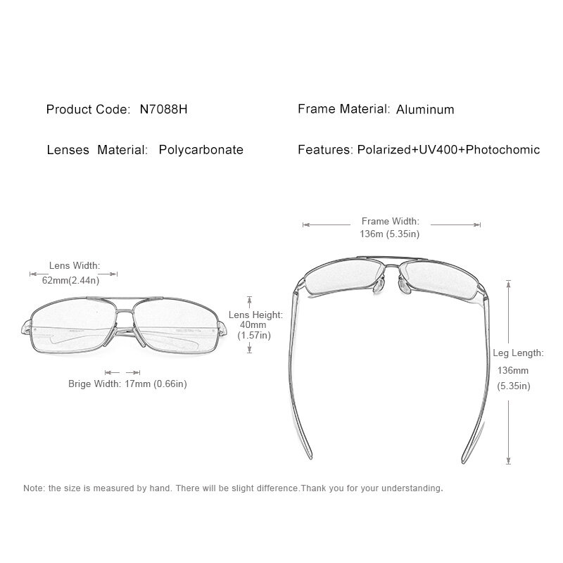 GXP 알루미늄 마그네슘 HD 광변색 선글라스, 남자 편광 UV400 안경 남성 태양 안경 주간 야간 운전 안경