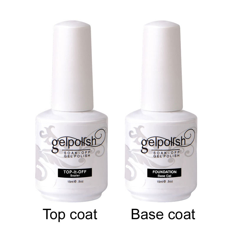 Smalto per unghie Top Base Coat UV rinforza Soak Off 15ml Manicure per unghie a lunga durata Manicure per Gel vernice lucido Top Coat Primer