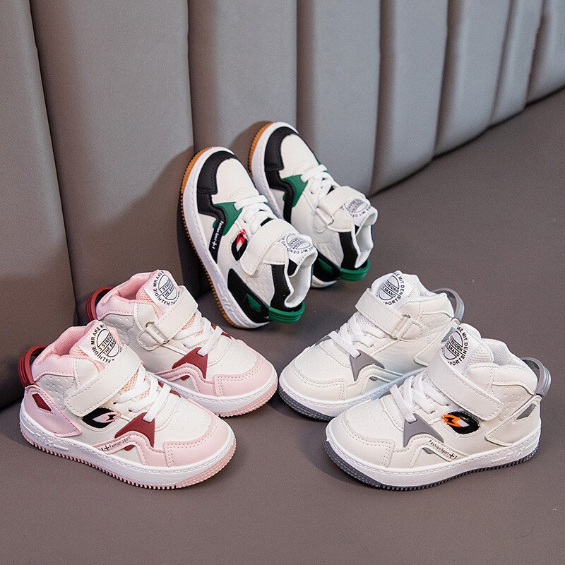 Sepatu Balita Anak Laki-laki Anak Perempuan Bayi Musim Gugur 2021 Sepatu Pejalan Kaki Kasual Bayi Sneakers Anak Nyaman Sol Lunak Hitam Putih untuk Anak