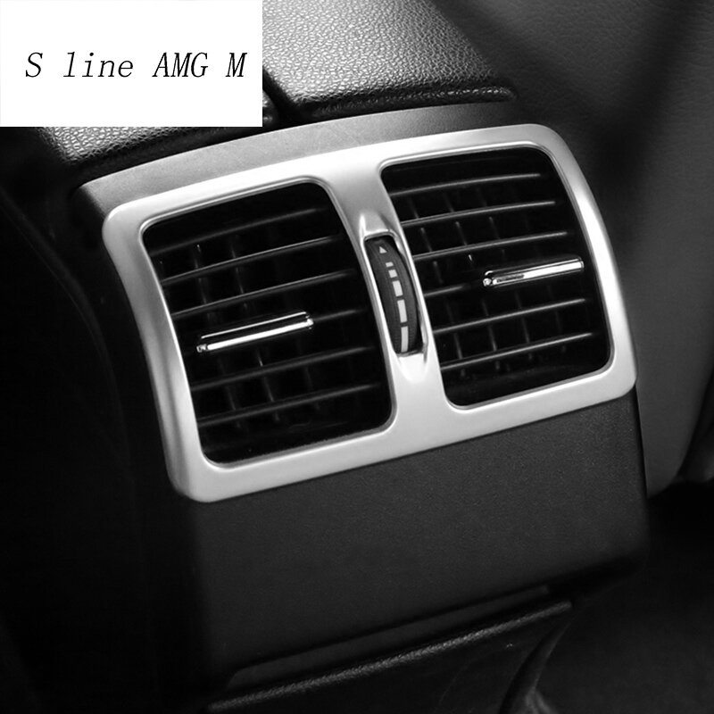 ملصقات إطار ديكور لتكييف الهواء الخلفي في السيارة ملصقات قطاع تشذيب منفذ الهواء لسيارة Mercedes Benz C Class W204 2009-2014