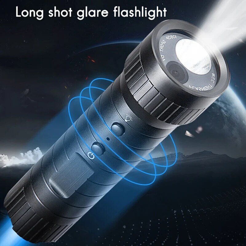 Mini Glare Taschenlampe Sport Kamera 1080P Outdoor Sport Kann Beleuchtet Werden Video Kamera Wasserdicht Radfahren Kamera