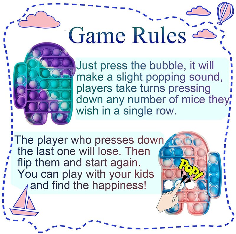 푸시 터지는 버블 피젯 감각 장난감 성인 및 어린이를위한 스트레스 해소 대결 게임 및 집에서 휴식, 2 개