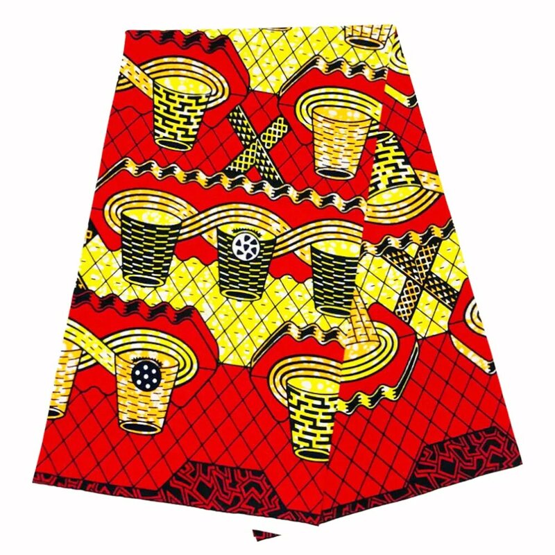 Tela africana con estampado de cera de ankara, 100% de algodón, 6 yardas, cera real Africana para coser vestidos, alta calidad