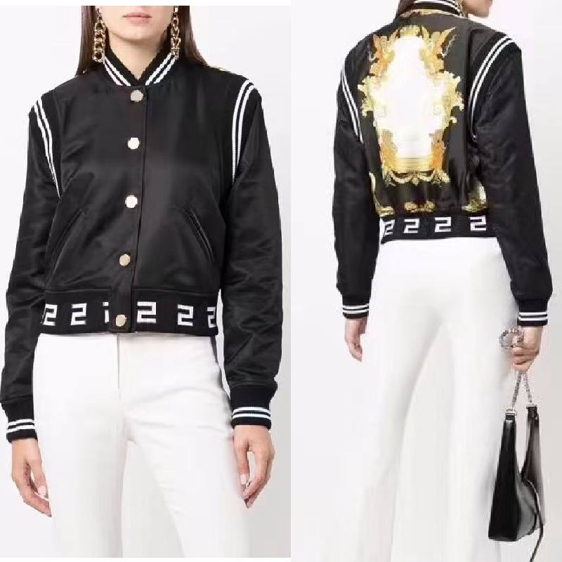 Chaqueta de algodón para mujer, chaqueta de manga larga con estampado Vintage y temperamento en la espalda, diseño de lujo a la moda, 2021