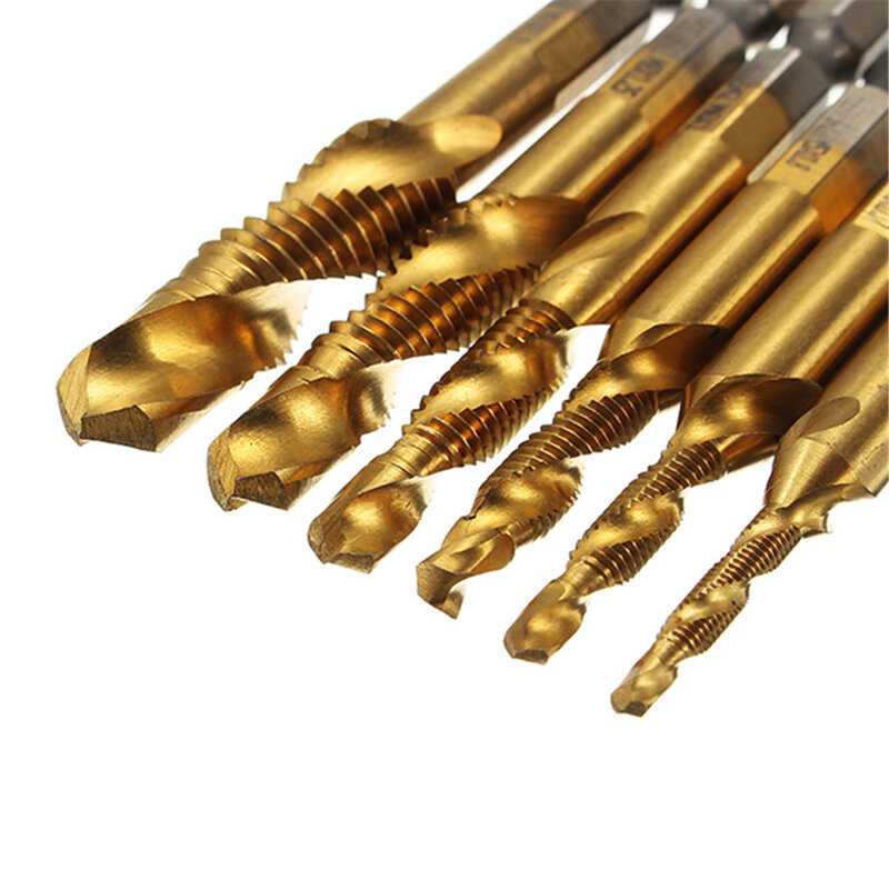 Draad Schroef Tikken Tool Tap Hex Tap Boor M3-M10 Spiraal Hss Boren Bits Voor Huishoudelijke Metalen Gemakkelijk Handvat Onderdelen