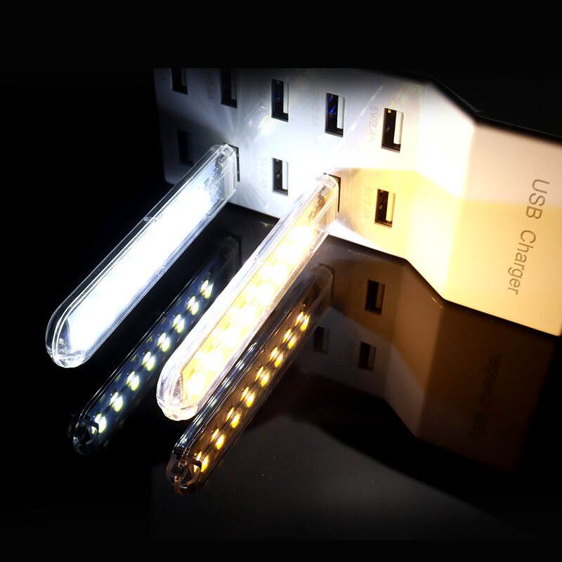 Linterna LED USB para libros, luz para libros alimentada por Banco de energía, 5V, luces nocturnas portátiles, 3LED, 8LED, SMD 5630 5730