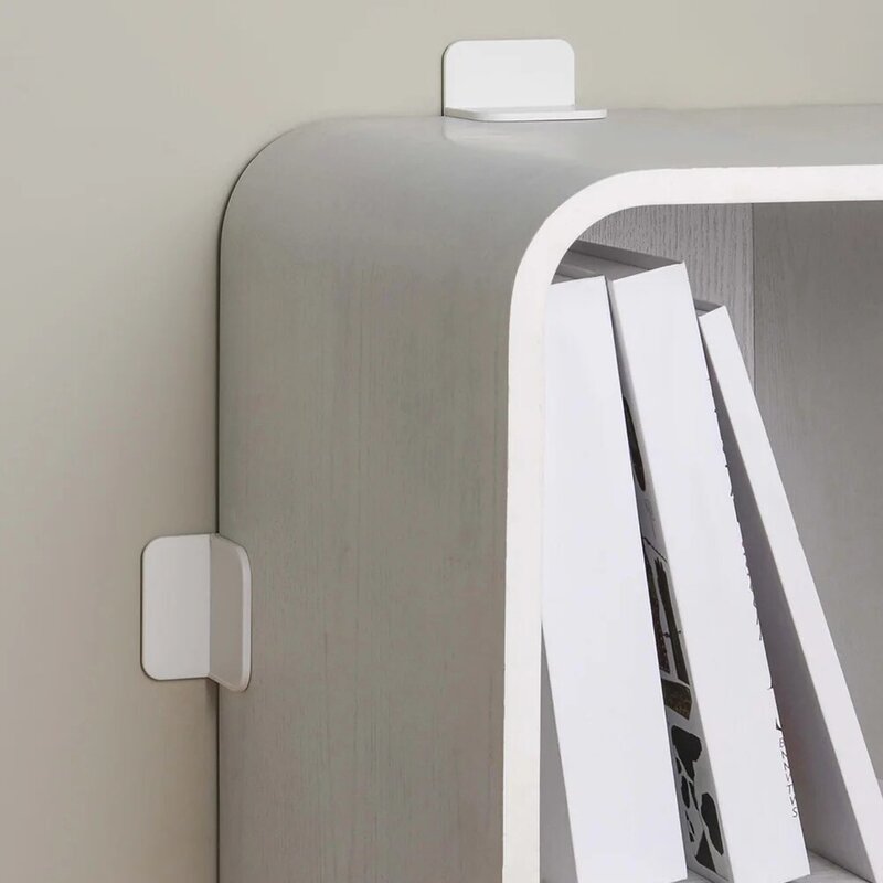 4 Buah Perabot Jangkar Furnitur Anti-Tip Konektor Anti-Dumping dengan Stiker Tanpa Tanda