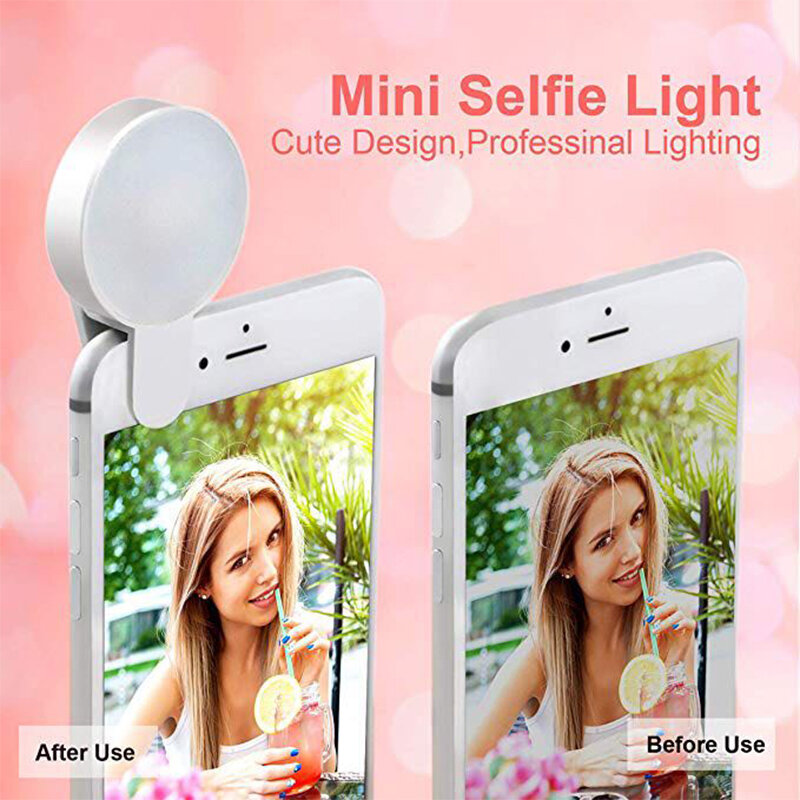 Carica USB LED Selfie Ring Light per Iphone illuminazione supplementare Selfie miglioramento della luce di riempimento per telefoni
