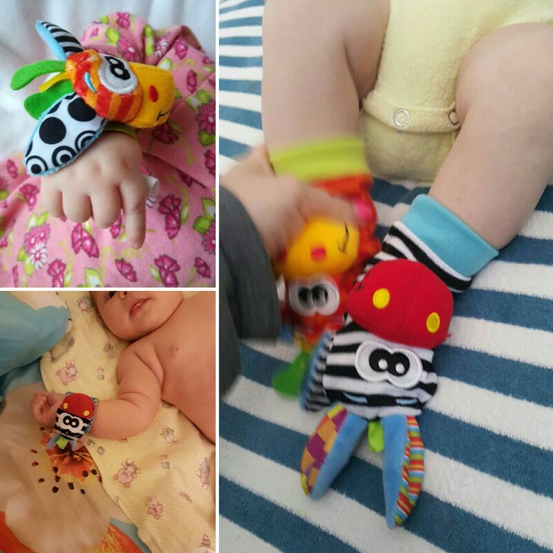 Bayi Rattle Mainan Taman Bug Pergelangan Tangan Mainan dan Kaki Kaus Kaki Hewan Kartun Lucu Kaus Kaki Mainan Pendidikan Mainan Hadiah Natal