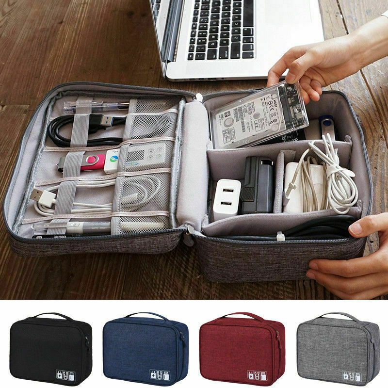 مقاوم للماء حقيبة التخزين السفر المحمولة الالكترونيات الرقمية USB سماعة شاحن كابل بيانات المنظم حقيبة لمستحضرات التجميل السفر
