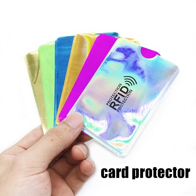 Suporte de cartão anti rfid, fechadura para leitor de cartões, id, banco, proteção, metal, cartão de crédito, alumínio f051