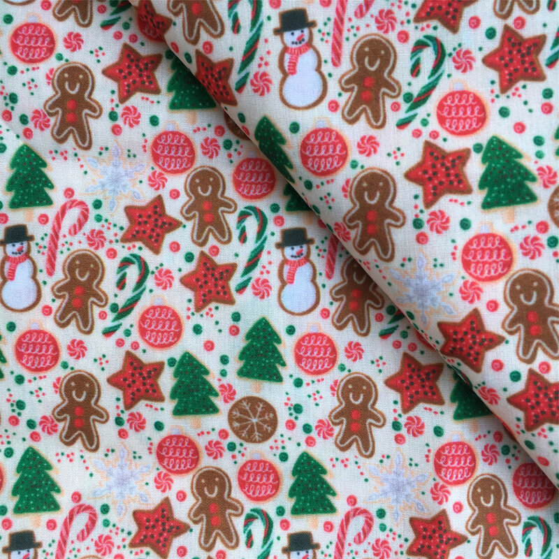 50*145cm Christmas Printed Polyester Cotton Fabric for Tissue Sewing Quilting Fabrics Needlework Material DIY,1Yc20493