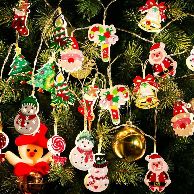 Led Christmas Light String Christmas Snowman Tree Lichten Ouderen Riet Lichten Sokken Sneeuwvlok Decoratie Verlichting Verlichting Strings