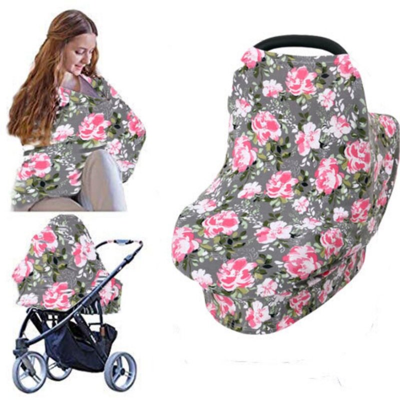 Multifuncional stretchy capa de assento do carro do bebê capa de amamentação capa carrinho de compras mercearia tampas carseat dossel