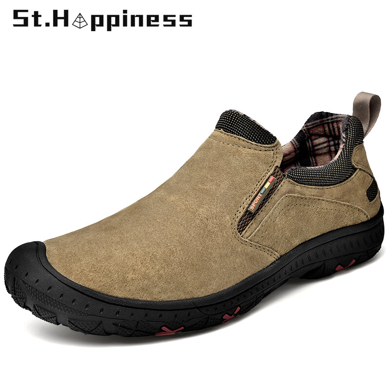 Zapatillas de deporte de cuero para Hombre, zapatos informales a la moda, ligeros, para senderismo al aire libre, talla grande 48, 2021