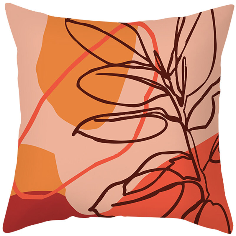 Zerolife 45x45cm Cushion Cover Red Irregular Leaves Pillow Case Sofa Pillowcases New Year Home Decorations For Home Pillow Cover