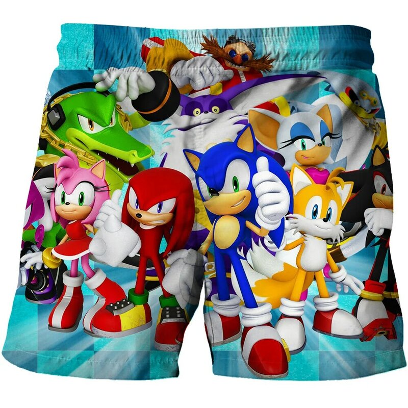 Купальник для мальчиков и девочек 4-14 лет, пляжные шорты с мультяшным аниме 3D принтом, купальник с шортами