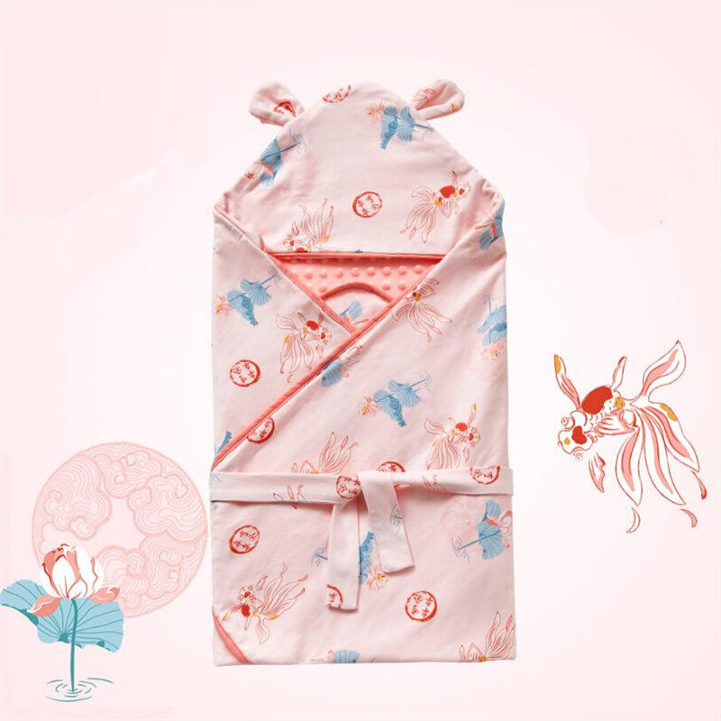 Manta suave de algodón cepillado para bebé recién nacido, manta de terciopelo para dormir con capucha, 90x90cm, nueva