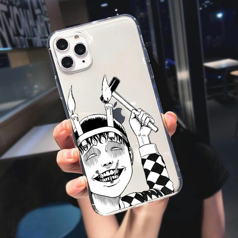 Junji Ito Collection Tees Horror Telefoon Soft Clear Case Voor Iphone 11 12 Pro Max 13 Mini Xs Max Xr X 7 8 Plus 6S 6 Fundas Coque
